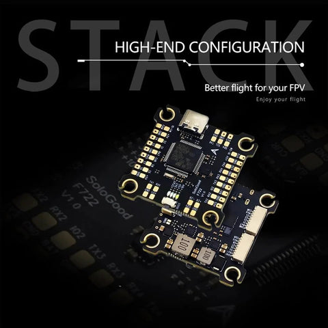 F722 FPV Flight Controller Stack With ICM42688P Sensor And 60A 4in1 ESC 30x30mm shown in high-end configuration