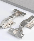 2pack Fully Covered American Style 105 Degree Frameless Cabinet Hinges, showing soft close and 3D 6-Way Offset Adjustment features