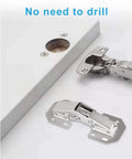 Hidden Frameless Cabinet Hinges 4 Pack DOBOGA Concealed 90 Degree Surface Mount with nickel finish on table, no drill needed