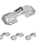 Hidden Frameless Cabinet Hinges 4 Pack DOBOGA Concealed 90 Degree Surface Mount Hinges in nickel finish, cold rolled steel.