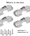 Hidden Frameless Cabinet Hinges 4 Pack DOBOGA Concealed 90 Degree Surface Mount Hinges with screws