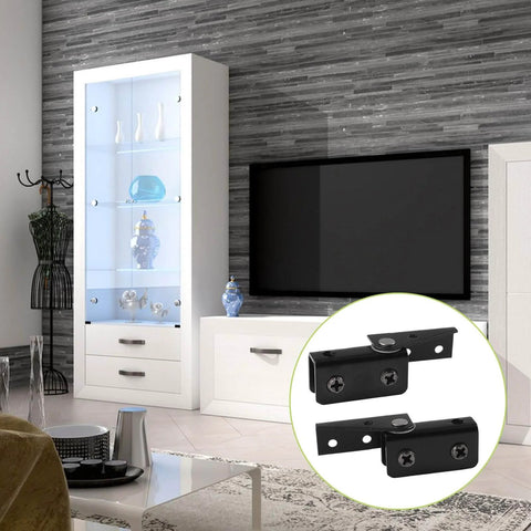 8 Pack Frameless Glass Door Pivot Hinges Clamp For 5 To 8mm Glass No Drill Adjustable Black Anti Slip Rubber Pads