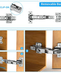 2 Pack Frameless Full Overlay 175 Degree Soft Close Lazy Susan Hinges With Clip On Plate for Corner Cabinets installation view