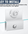 4 pcs M 6054 frameless shower door rollers top bracket assembly with 3/4 inch round plastic wheel, chrome plated aluminum