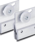 2 Pcs M 6145 Frameless Shower Door Roller Top Bracket Assembly with 3/4 in round plastic wheel, chrome aluminum brackets