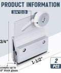 2 Pcs M 6145 Frameless Shower Door Roller Top Bracket Assembly with 3/4 in round plastic wheel, dimensions and details shown