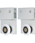 Frameless Sliding Shower Door Roller Replacement Set With Aluminum Alloy Flat Edge Wheels 26mm Diameter For 8 To 10mm Thick Glass Silver Finish Durable 2 Pack For Bathroom Glass Doors Easy Install And Smooth Operation