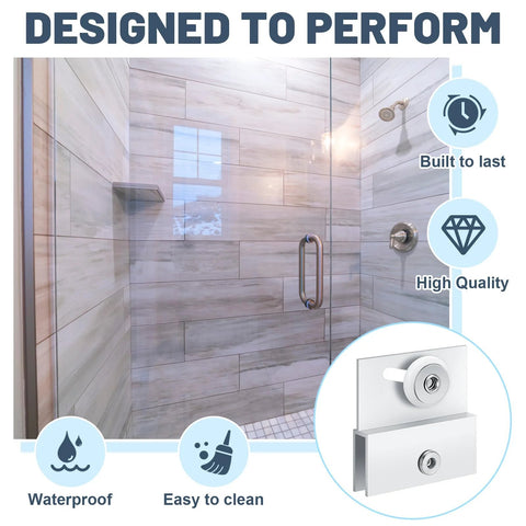 Bathroom with frameless glass shower and Four Pcs M 6054 Frameless Shower Door Rollers With Adjustable Top Bracket