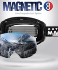 Frameless Ski Goggles With Interchangeable Lenses And UV400 Protection displaying magnetic lens system