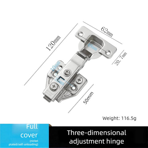 Diagram of 2pack Fully Covered American Style 105 Degree Frameless Cabinet Hinge, showing dimensions and adjustment features.