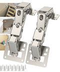 1 Pair 170 Degree Frameless Soft Close Cabinet Hinges, Heavy Duty Hidden Hydraulic Lazy Susan Hinges with mounting screws