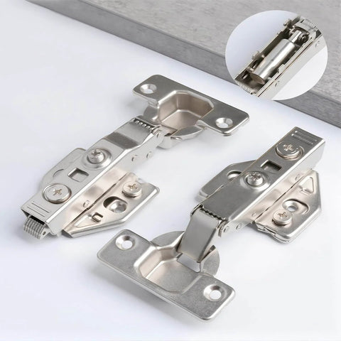 2pack Fully Covered American Style 105 Degree Frameless Cabinet Hinges with 3D 6-Way Offset Adjustment in stainless steel