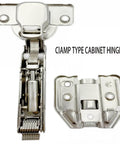 Close-up of 2pack Fully Covered American Style 105 Degree Frameless Cabinet Hinges showing hinge mechanism and mounting plate.