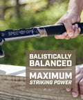 Framing Hammer 22 Oz Rip Claw Smooth Face With Shock Absorbing Grip Ballistically Balanced For Framing Demolition And Nail Setting On Tough Job Sites Plus Three Percent Donated To Veterans being used to drive a nail into wood.