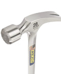 Framing Hammer 28 Oz Long Handle Straight Rip Claw With Milled Face And Shock Reduction Grip For Superior Leverage, Reduced Hand Fatigue, Precise Striking Power On Framing And Heavy Duty Carpentry, USA Made One Piece Forged Steel Construction E3 28SM