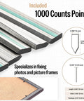 Close-up of 1000 flexible nails for Point Driver HM515 Manual Framing Tool With 1000 Flexible Nails For Picture Frames And DIY Crafts