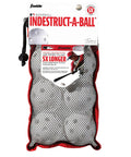 Franklin Sports Plastic Baseballs - Indestruct-A-Ball Plastic Batting Practice Baseballs pack in mesh bag, MLB official size, 6 pack