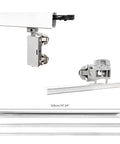 Free Sliding Bifold Door Hardware With Track 36 Inch Bi-Fold Closet Door Kit showing aluminum rails and steel construction components
