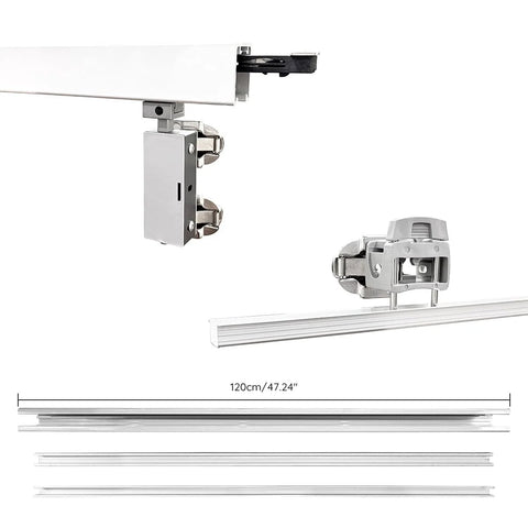 Free Sliding Bifold Door Hardware With Track 36 Inch Bi-Fold Closet Door Kit showing aluminum rails and steel construction components