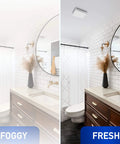 Bathroom with Whisper Quiet Dual Speed Ceiling Exhaust Fan With Designer Grille, Customizable 30 To 110 CFM, energy efficient vent