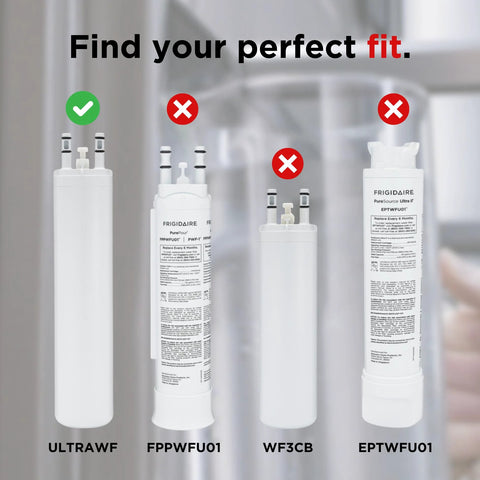 Comparison of ULTRAWF, FPPWFU01, WF3CB, EPTWFU01 fridge filters with focus on PureSource Ultra Water Filter ULTRAWF Replacement.