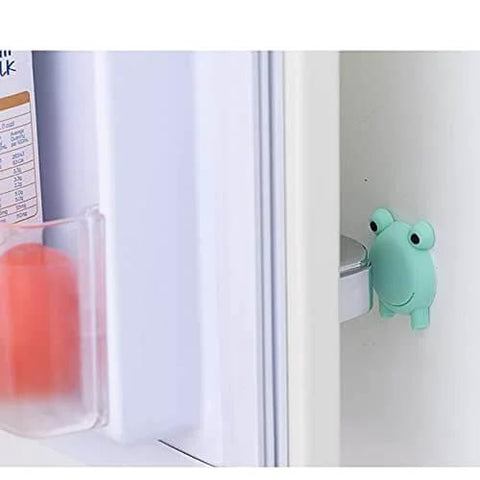Soft Silicone Doorknob Cushion Wall Protector And Anti Collision Stopper For Doors And Cabinets installed on wall near door.