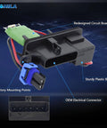 Front HVAC Blower Motor Resistor With Harness For Chevy GMC Express Savana Vans 1996 2014 Plug And Play with factory mounting points and OEM connector.