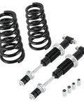 Adjustable front coilover shocks with 500 lb springs deliver improved handling and ride comfort for classic A-Body 73-77 and G-Body 82-88 builds, built from hardened steel for lasting durability and performance.