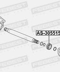 Illustration of Ball Bearing For Front Drive Shaft 30 X 55 X 15.5 Mm OEM Replacement AS 305515 24460143 with parts diagram