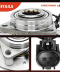 Close-up of 2 Pack Front Wheel Bearing Hub Assembly for 4WD Chevy Silverado Tahoe Suburban Avalanche GMC Sierra Yukon XL and Cadillac Escalade ESV EXT, 6 Lug with ABS Sensor, Front Left and Right OE Replacement.