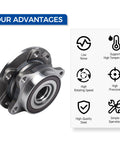 Two Piece Front Wheel Hub And Bearing Assembly 513348 For 2015 2016 Chrysler 200 And 2013 2016 Dodge Dart Durable OE Style Replacement