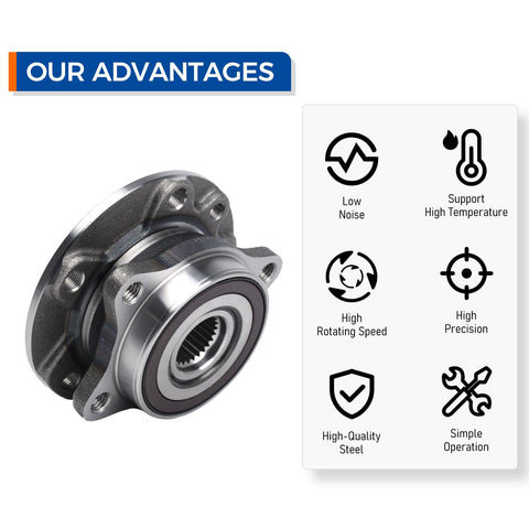 Two Piece Front Wheel Hub And Bearing Assembly 513348 For 2015 2016 Chrysler 200 And 2013 2016 Dodge Dart Durable OE Style Replacement