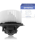 Front HVAC Blower Motor For Chevy Tahoe Suburban Silverado Avalanche GMC Yukon Sierra Cadillac Escalade 2007 2014 Drop In Replacement By GVPART4U Direct Fit shown with packaging