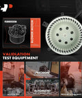 Front HVAC Blower Motor Replacement For Jeep Grand Cherokee 2011 To 2021 Durango 2011 To 2021 Dodge Grand Caravan 2008 To 2020 And Chrysler Town And Country 2008 To 2016 APremium product image with box and testing process highlights