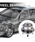 Diagram of car showing 513275 Front And Rear Wheel Bearing Hub Assembly Direct Fit For 2011 To 2014 Ford Edge and more models