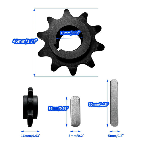 10 Tooth Front Sprocket For 420 Chain With Five Eighth Inch Bore Fits Coleman CT200U CT200U EX BT200X RB200 Predator dimensions
