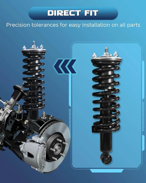Beefy Front Struts Shocks Absorbers With Coil Spring Fit Dodge Ram 1500 4WD Without Air Suspension Replacement 2009 2018