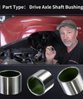 Mechanic showing Drive Axle Shaft Bushing for Front Toyota 8 Inch with Clamshell Design Vanshly YB AX018 next to vehicle