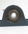 Front view of Rugged Cast Iron Spherical Roller Pillow Block Bearing With Two Bolt Mount And Set Screw Locking Collar Clearance Seal