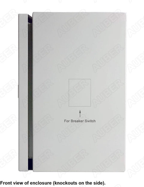 Front view of Powder Coating Oven Controller Kit 240V 50A 12000W enclosure for North American power supply with breaker switch.