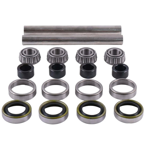 2X Front Wheel Bearing And Axle Rebuild Kit For Scag 43583, 482621, 482622, 43584 featuring stainless steel sleeves and seals