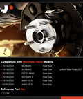 Heavy-Duty Front Wheel Bearing And Hub Assembly For Mercedes AMG E63 S 2018-2020, GLC63 AMG 2018-2020, S63 AMG 2014-2020, AMG GT 53 2019-2020, And AMG GT 63 2019-2020 - Drop-In Replacement With Ball Or Roller Bearing For Beefed-Up Axial And Radial Support
