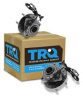 Front Wheel Bearing And Hub Assembly Set For Chevrolet Trailblazer Trailblazer Ext GMC Envoy Envoy XL Buick Rainier And Saab 9 7X Two Piece Driver And Passenger Sides For Direct Fit No Hassle Easy Install By TRQ next to TRQ packaging