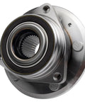 Detroit Axle front wheel bearing hub assembly, 5-lug, silver finish.