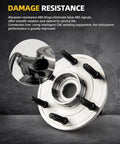 Front Wheel Bearing Hub Pair For RWD Chevy Silverado 1500 Sierra 1500 Tahoe Suburban 1500 Yukon Escalade Avalanche 1500 Express Savana 1500 2500 Six-Lug ABS Compatible Two-Piece with focus on damage resistance feature.
