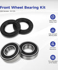 Front Wheel Bearing Seal Kit Compatible With Suzuki Street And Sport Bikes Including DL1000 V Strom GSX R1000 GSX R750 GSX R600 M109R SV1000 TL1000 And More OEM Grade Seal Kit For Easy Install And Long Lasting Protection, showing rubber seals and bearings
