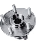 Close-up of Beefed Up Front Wheel Bearing And Hub Assembly Pair With ABS For Honda Pilot 2009 To 2015, Acura MDX 2007 To 2013, And Acura ZDX 2010 To 2013, 5 Lug Front Left And Front Right