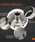 Pair Beefed-Up Front Wheel Hub Assembly For Honda Crosstour 2012-2015, Honda Accord 2008-2012, detailed view on design features