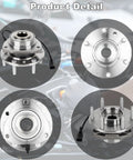 Pair Of Front Wheel Hub And Bearing Assemblies 513188 For 2002-2009 Chevrolet Trailblazer EXT SSR GMC Envoy XL XUV Isuzu Ascender Oldsmobile Bravada Saab 9-7x Buick Rainier Direct Replacement OEM Quality Front Wheel Bearing Hubs, close-up view.