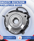 Front Wheel Hub Bearing Assembly For GMC Envoy Trailblazer 2002 To 2009 With ABS 6 Lug Pattern By Everestway, shown front view